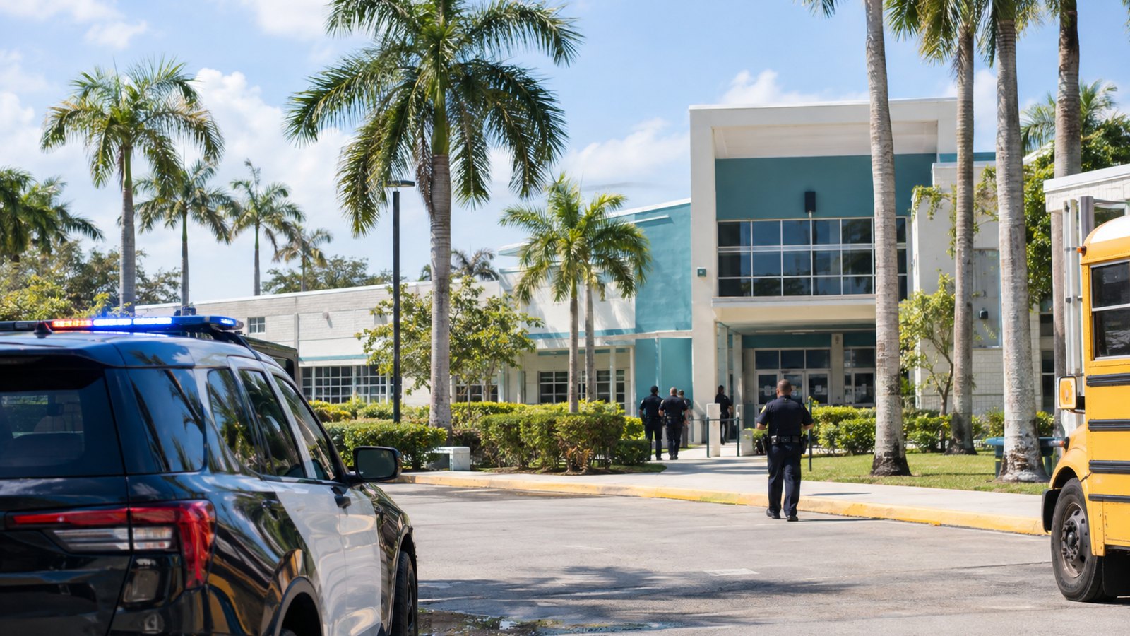 Miami Coral Park Senior High School was briefly placed on lockdown Monday after a false bomb threat was reported, with t