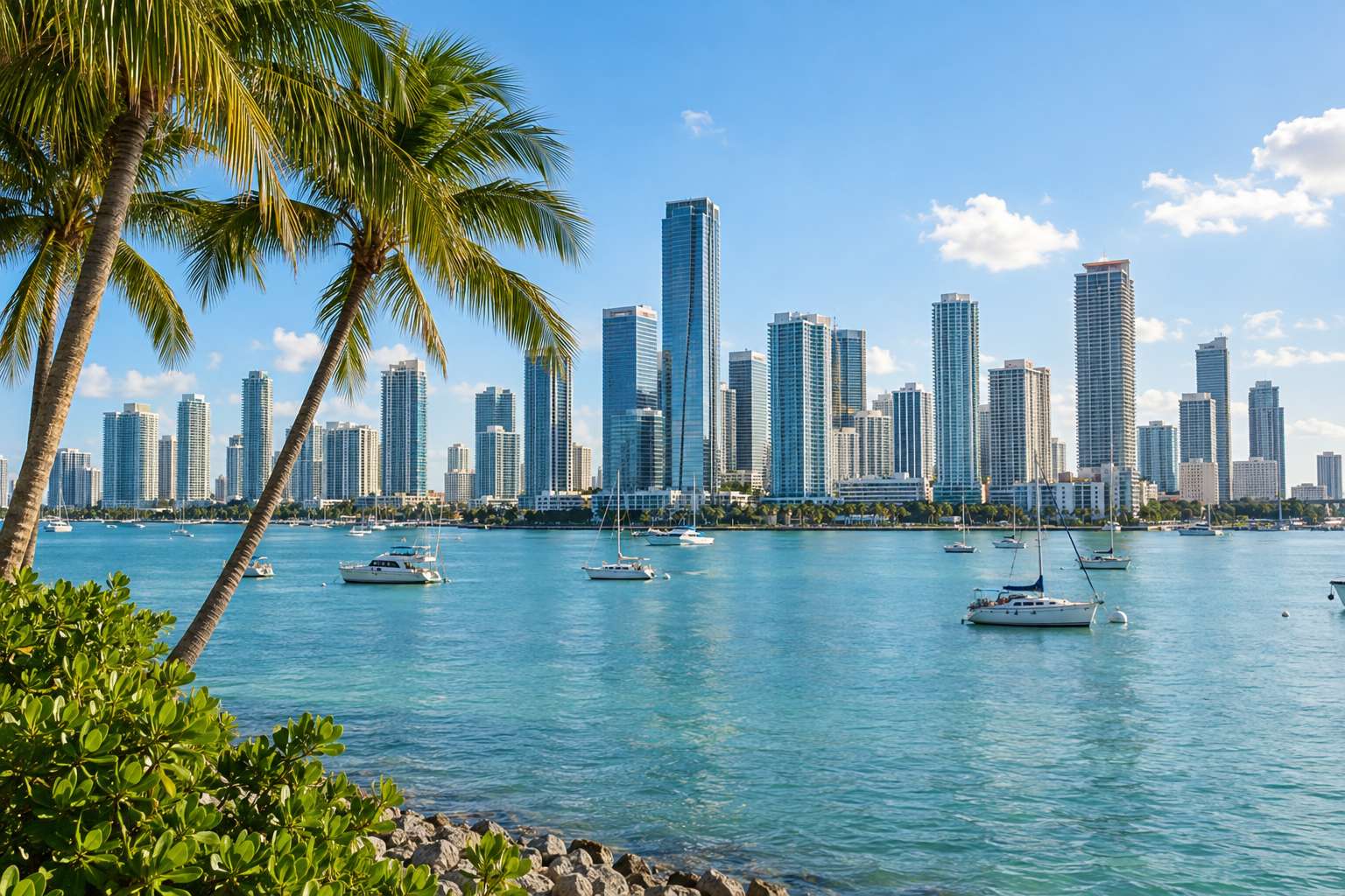 Modern Miami skyline reflecting the city's transformation after the violent cocaine cowboy era of the late 1970s and early 1980s