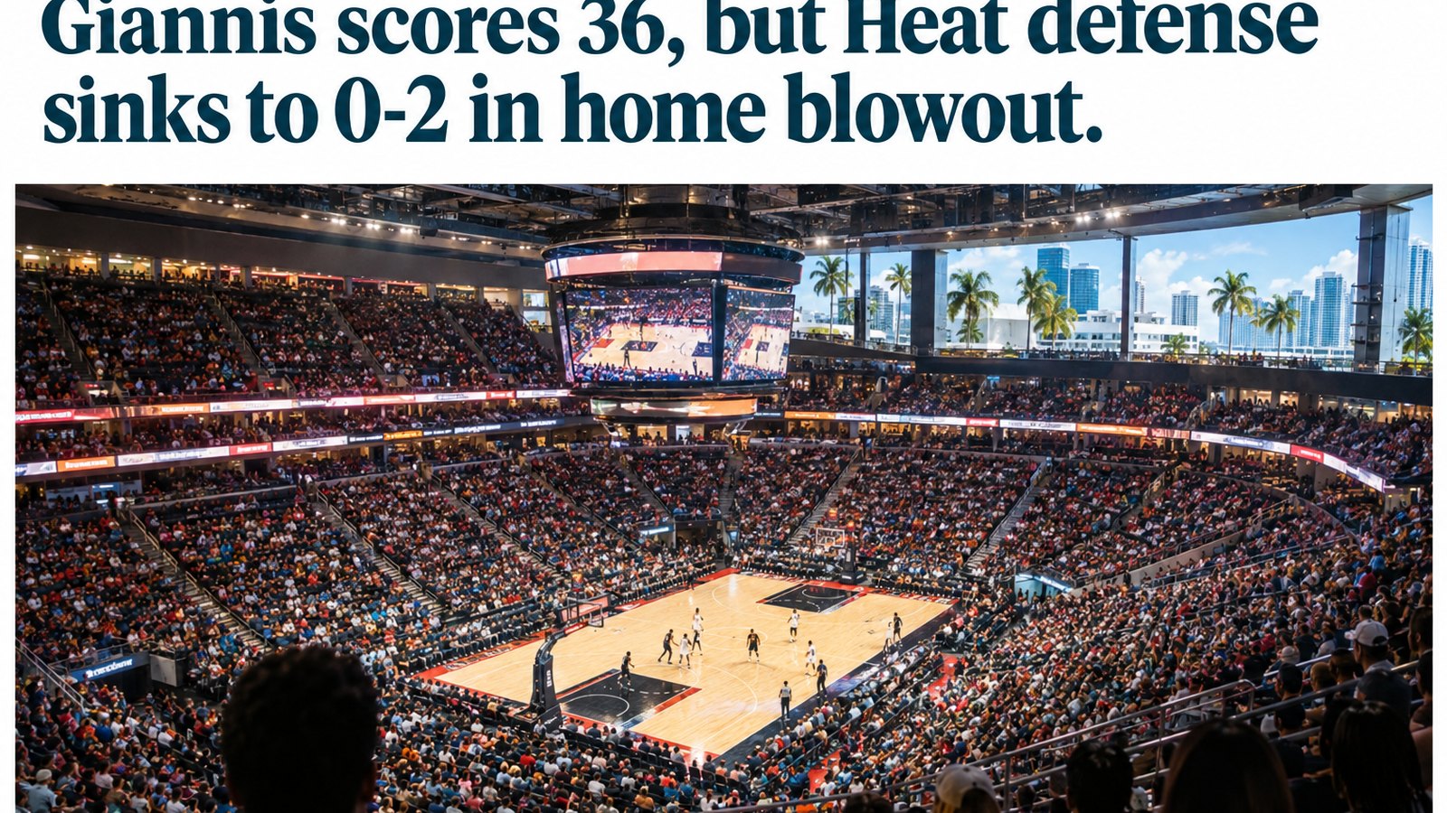 Giannis Antetokounmpo scored 36 points but the Miami Heat fell 128-111 to the Detroit Pistons, dropping to 0-2 to start