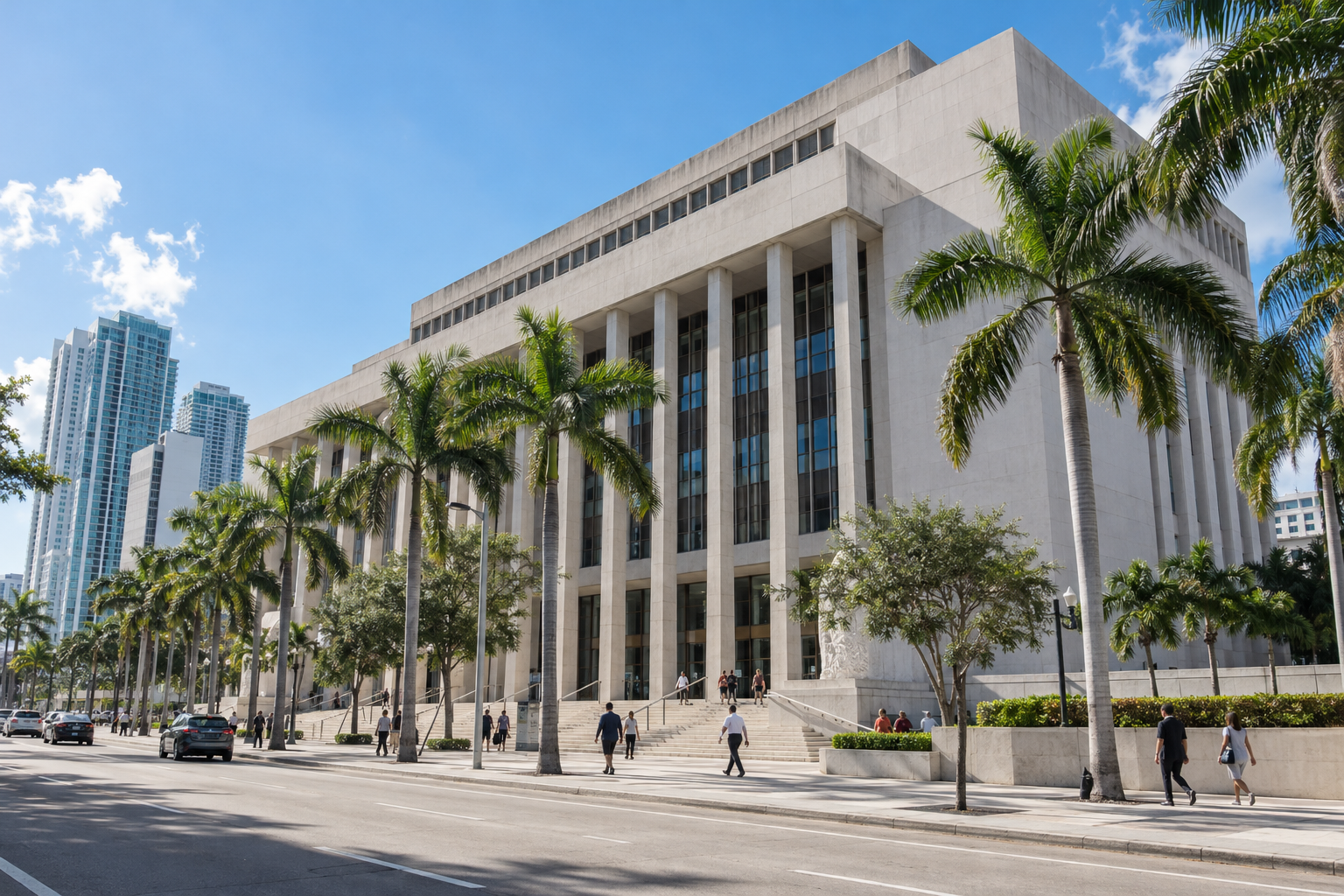 Richard E. Gerstein Justice Building on NW 12th Street in Miami where most Miami-Dade jail hearings take place