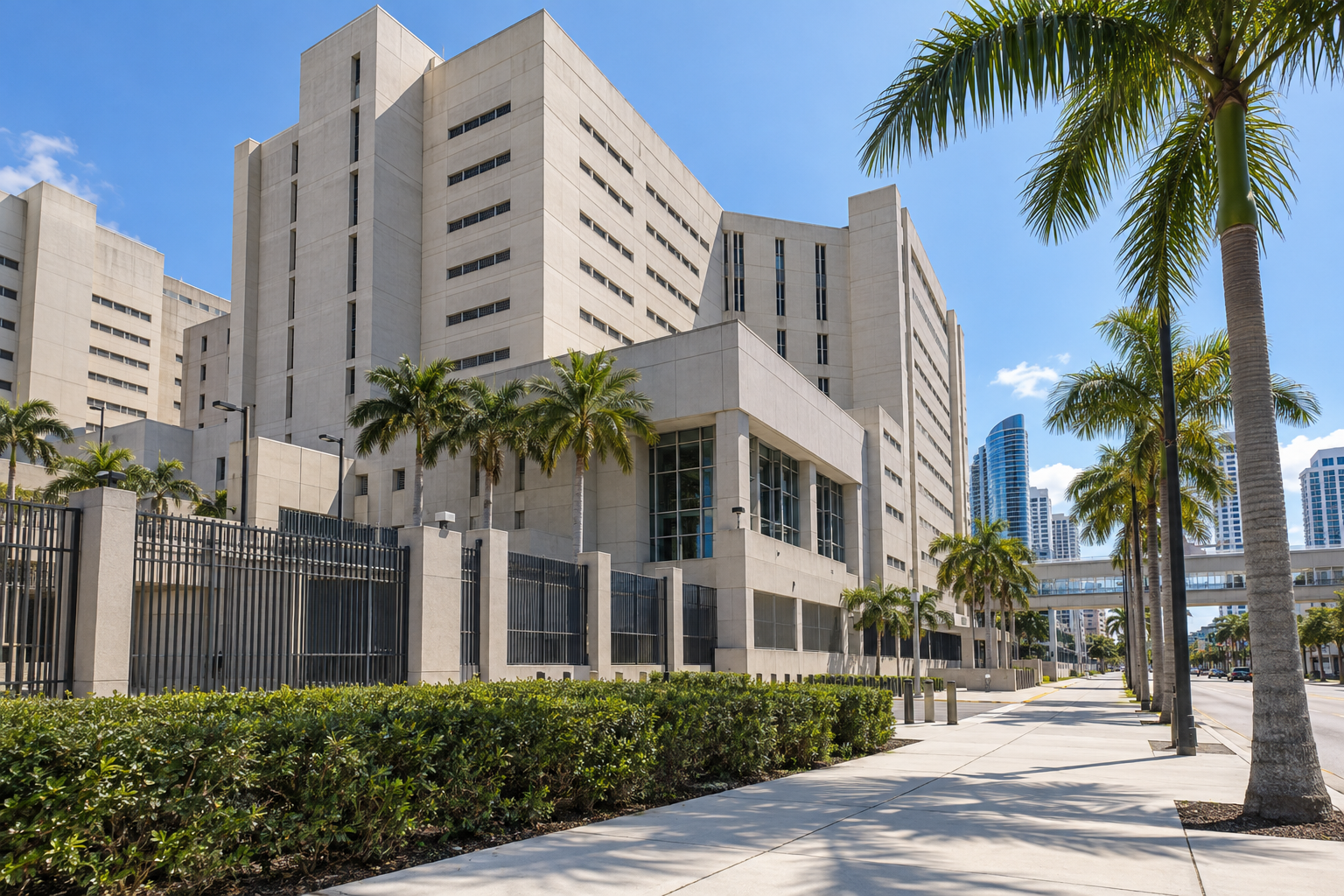 Broward County Main Jail facility in downtown Fort Lauderdale