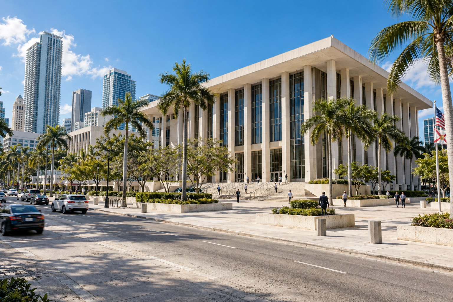 Richard E. Gerstein Justice Building in Miami's Civic Center area, home to felony criminal courts