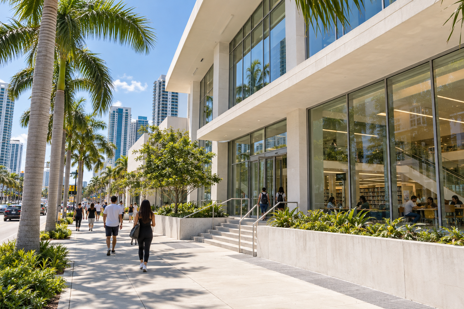 Mandel Public Library of West Palm Beach on Clematis Street in downtown West Palm Beach