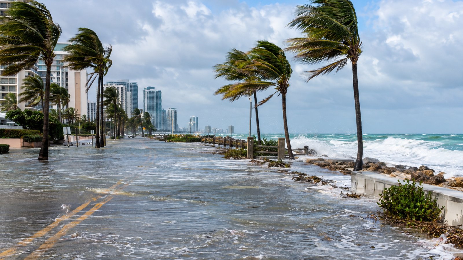 King tides combined with strong winds are causing significant coastal flooding across South Florida, with Lantana reside