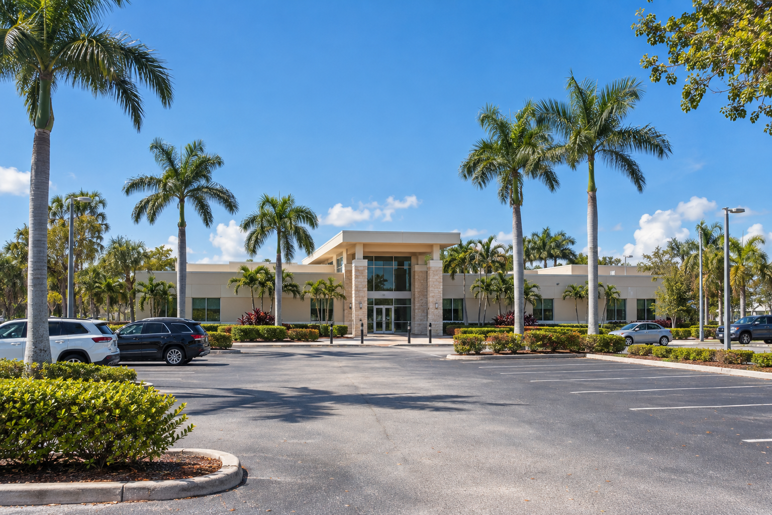 SFRTA headquarters building in Pompano Beach, Florida on a clear day