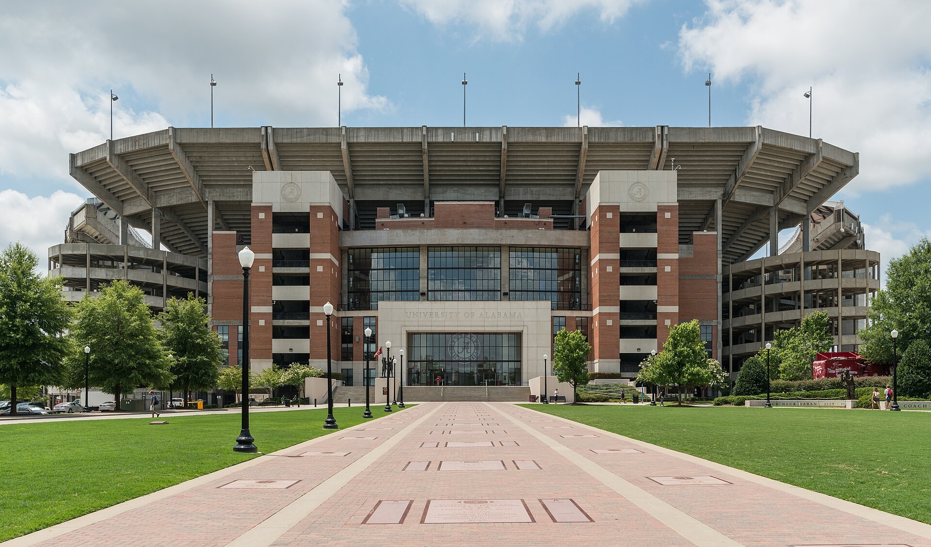 A north view of the Bryant–Denny Stadium, owned by the University of Alabama in Tuscaloosa (Bryant–Denny Stadium)